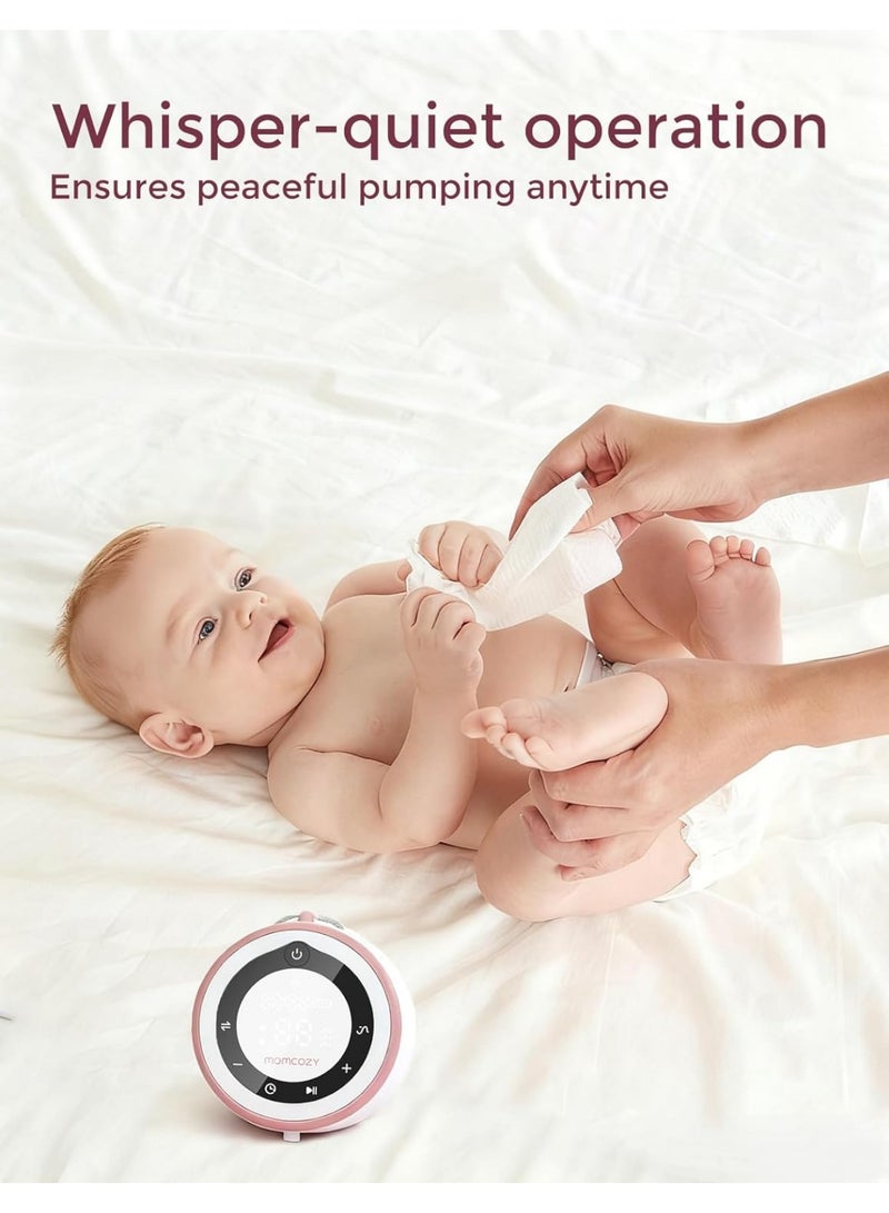 Momcozy V1 Pro Breast Pump Electric - Strong Suction, Portable Double Breast Pump Hands Free with 3 Finely Adjusted Suction Modes & 15 Levels, Electric Breast Pump with Leakproof DoubleFit Flange - Image 4